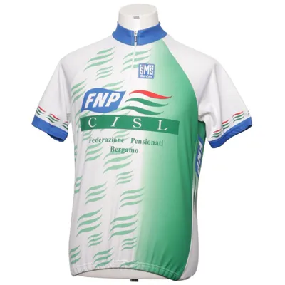 Cykeltröja (Vit, Grön, Blå) från Santini Polyamid, Polyester