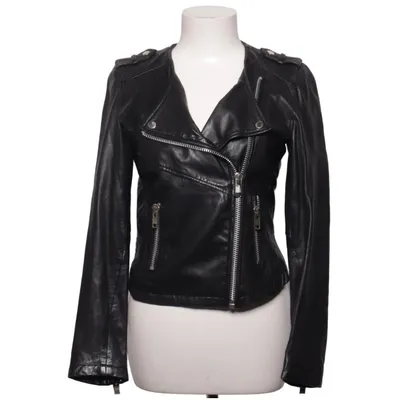 Veste de motard (Noir) de MDK Coton, Cuir, Polyester