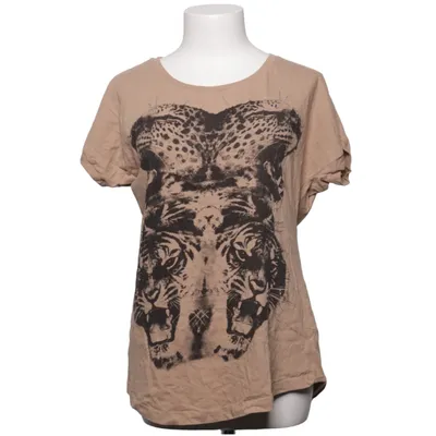 T-shirt (Beige, Sort) fra Neu Style Bomuld