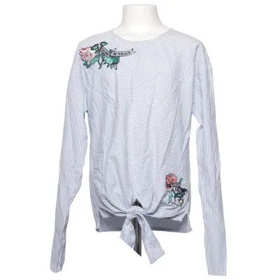 Wrap blouse (Blue, White) from Garcia Jeans Cotton, Polyester