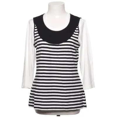 Langærmet t-shirt (Sort, Hvid) fra G.W. Elastan, Viscose