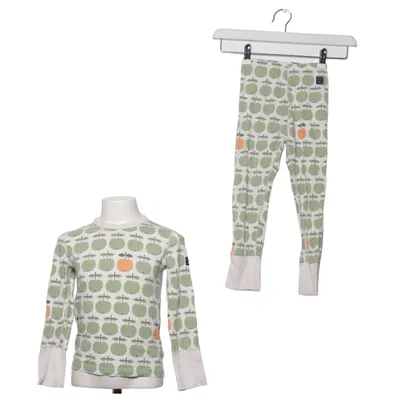 Pajamas (White, Green, Orange) from Polarn O. Pyret Elastane, Organic cotton