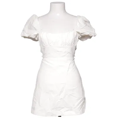 Jurk (Wit) van Zara Katoen, Linnen, Viscose