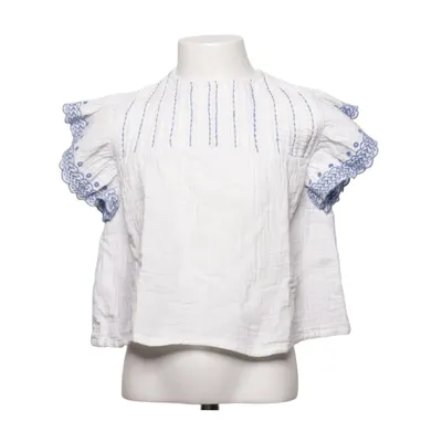 Haut (Blanc, Bleu) de Mango Coton, Polyester