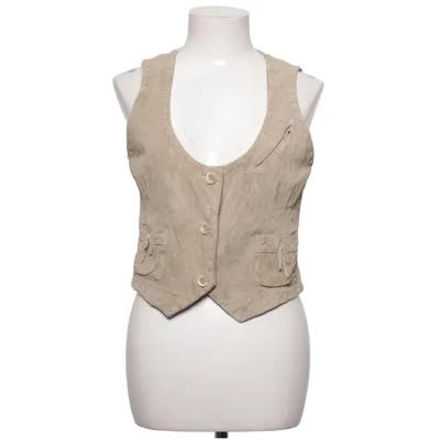 Lædervest (Beige) fra Prêt Polyester, Ruskind