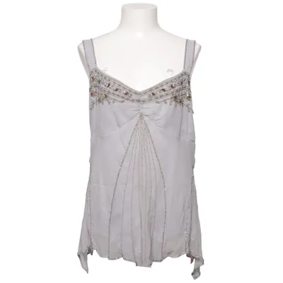Haut (Gris) de Lin Lin Polyester, Soie