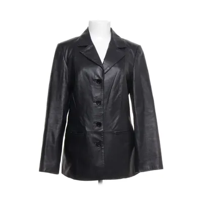 Læderblazer (Sort) fra Cappuccini Polyester, Læder