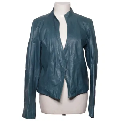 Veste en cuir (Bleu) de Green House Cuir