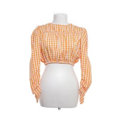 Crop top (Oranje, Wit) van Zara Viscose, Polyester, Katoen, Elastaan