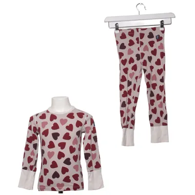 Pyjamas (Beige, Röd, Flerfärgad) från Polarn O. Pyret Elastan, Ekologisk bomull