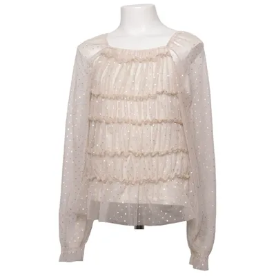 Blouse (Beige) van Zara Katoen, Polyester