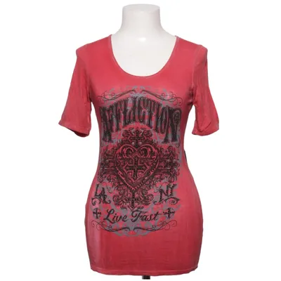 T-shirt (Rød, Sort) fra Affliction Elastan, Viscose
