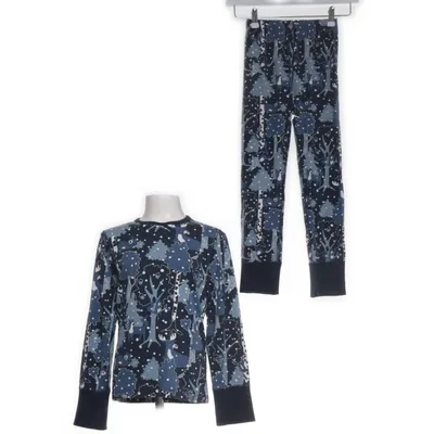 Pyjamas (Blå, Grå, Vit) från Polarn O. Pyret Elastan, Ekologisk bomull
