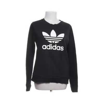 Sweatshirt (Zwart, Wit) van Adidas Katoen, Elastaan, Polyester