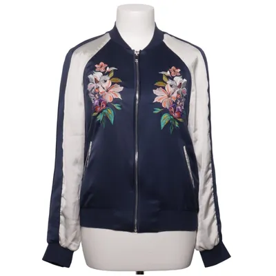 Bomberjacka (Blå, Vit, Flerfärgad) från Bershka Premium Outerwear Bomull, Elastan, Polyester, Viskos