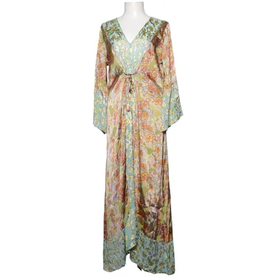 Maxi dress (Green, Multicolored) from Tone Barker Silk