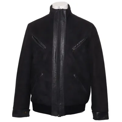 Bomber jacket (Black) from A. Collezioni Acrylic, Polyester, Faux suede