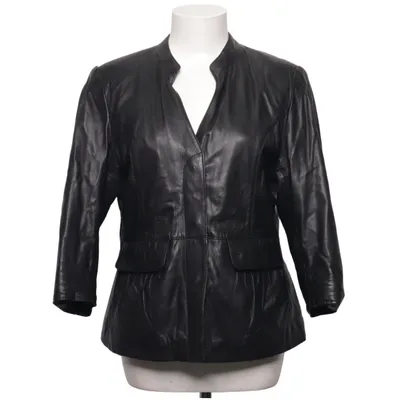 Leren jack (Zwart) van Auluna Leer, Polyester