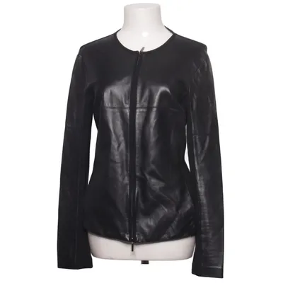 Veste en cuir (Noir) de 'S MaxMara Élasthane, Cuir, Polyamide, Viscose