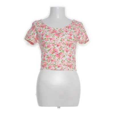 Crop top (Wit, Meerkleurig) van Divided by H&M Katoen, Elastaan
