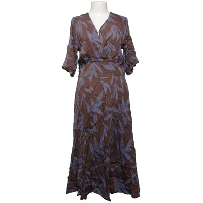 Slå-om-kjole (Brun, Blå) fra Naoko Viscose