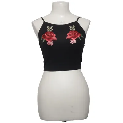 Crop top (Zwart, Meerkleurig) van Sheln Katoen, Elastaan