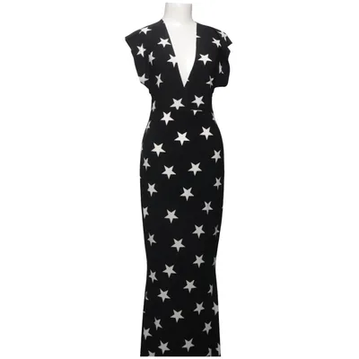Robe longue (Noir, Blanc) de Norma Kamali Élasthane, Polyester