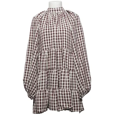 Dress (Brown, White) from Boohoo Cotton, Elastane, Polyester