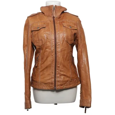 Leren jack (Bruin) van Mauritius Leer, Nylon, Polyester