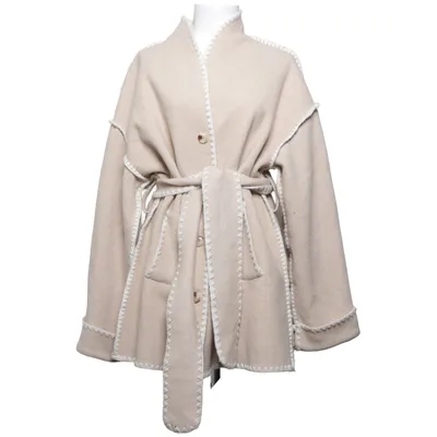 Jacket (Beige, White) from Neo Noir Polyester, Wool
