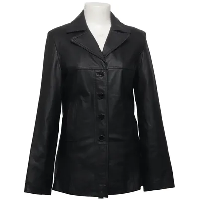 Veste longue en cuir (Noir) de Dinno Gallucci Acétate, Cuir, Nylon