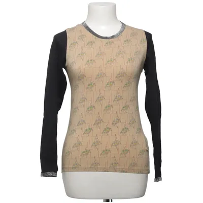 Lange mouwen shirt (Beige, Zwart, Meerkleurig) van Rützou Acetaat, Katoen, Elastaan, Polyamide