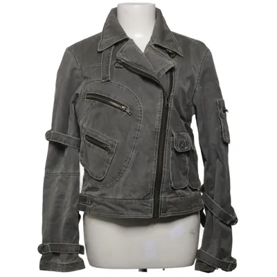 Veste de motard (Gris) de Blanc Noir