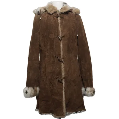 Shearlingjacka (Brun, Vit, Flerfärgad) från Casual by Halens Akryl, Skinn, Polyester