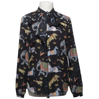 Pussy bow blouse (Black, Multicolored) from Camilla Thulin Elastane, Polyester