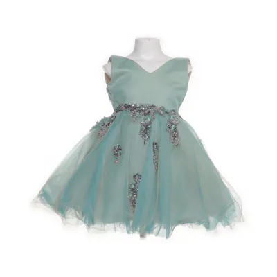 Flower girl dress (Green, Multicolored)