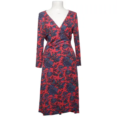 Wickelkleid (Rot, Blau, Mehrfarbig) von Vera Velour Elasthan, Viskose