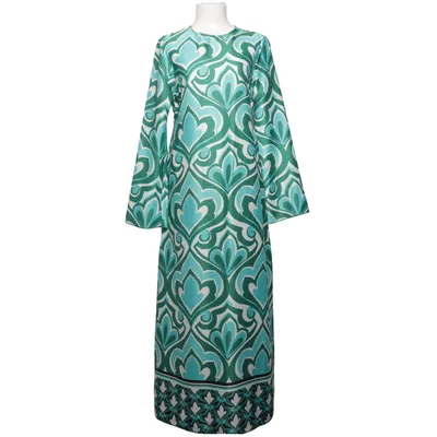 Långklänning (Grön, Vit, Turkos) från Mango Polyester