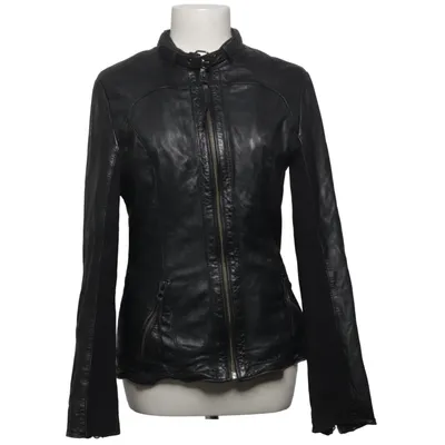 Leren jack (Zwart) van Maze Katoen, Leer