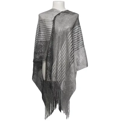 Poncho (Schwarz, Grau) von Primadonna Collection Polyester
