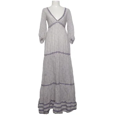 Maxi dress (White, Blue) from Zara