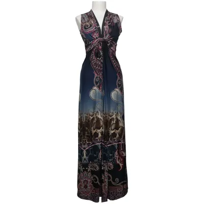 Robe longue (Bleu, Multicolore) de Maille Demoiselle Élasthane, Polyester