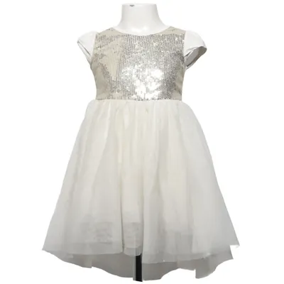 Brudnäbbsklänning (Vit, Guldfärgad) från Lindex Kids Bomull, Elastan, Polyester
