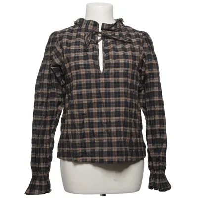 Blouse (Black, Beige) from Ganni Organic cotton, Polyamide, Recycled polyester