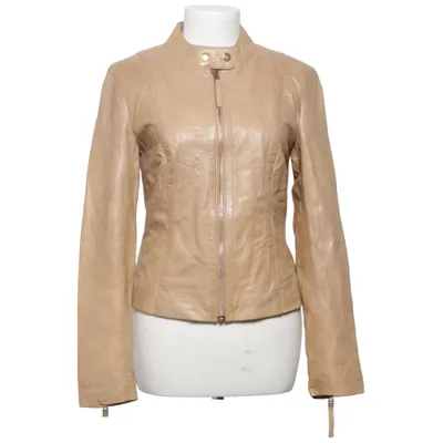 Læderjakke (Beige) fra Primeboots Læder, Polyester