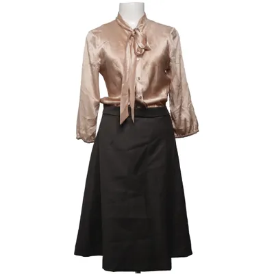 Pussy bow blouse (Beige, Gray) from Nolita Silk, Viscose, Wool