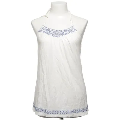 Halterneck top (Hvid, Blå) fra American Eagle Outfitters Akryl, Bomuld, Uld