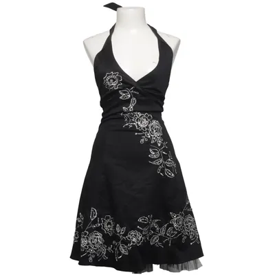 Halterneck-kjole (Sort, Hvid) fra Cotton Club Bomuld, Elastan, Polyester