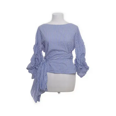 Wrap top (Blue, White) from Zara Woman Cotton, Elastane, Polyamide