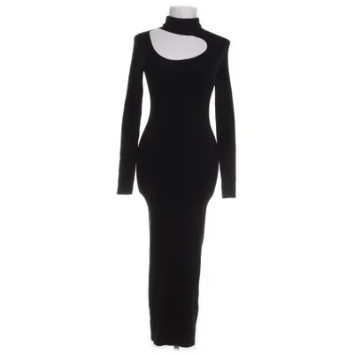 Jurk met col (Zwart) van Edited Viscose, Katoen, Elastaan